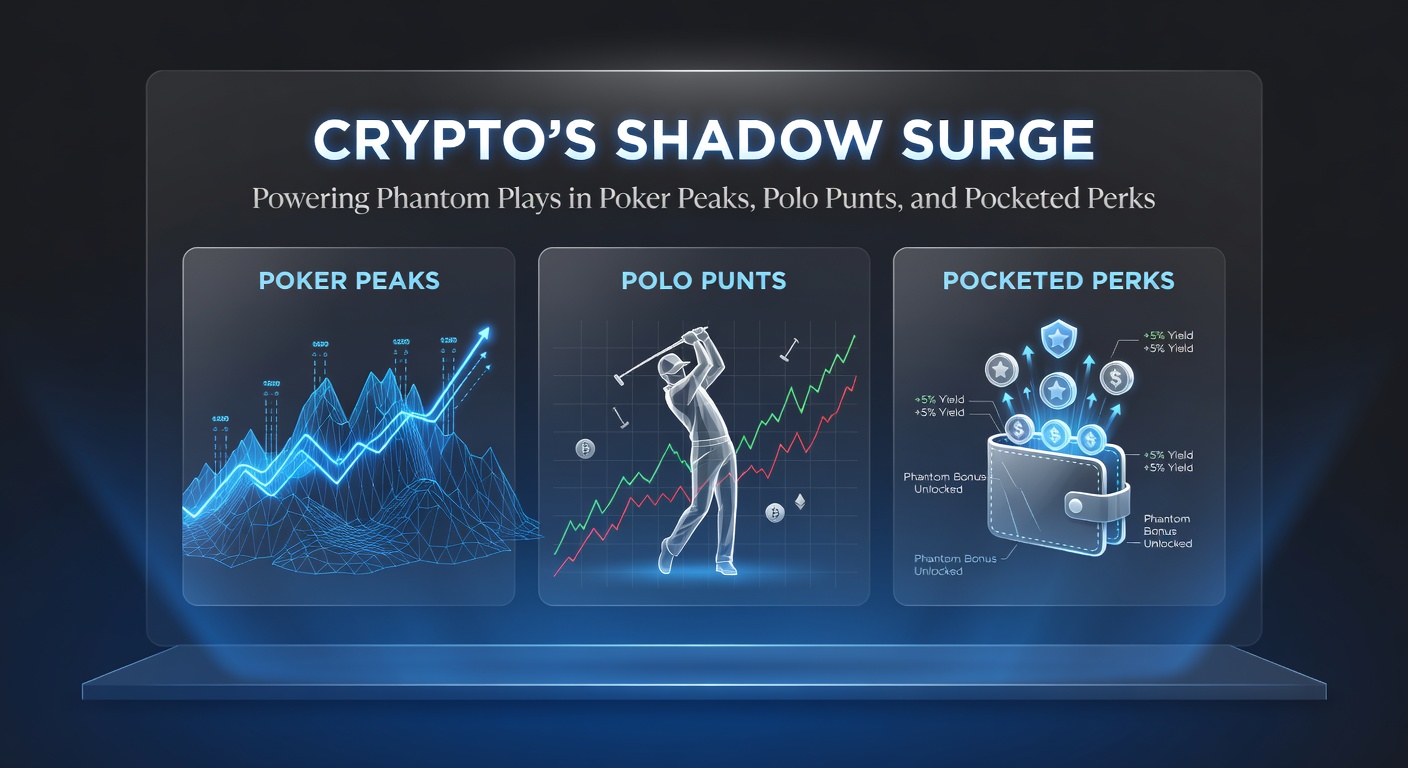 Blockchain network visualization connecting poker tables, polo fields, and crypto wallets, highlighting anonymous transaction flows in gambling ecosystems
