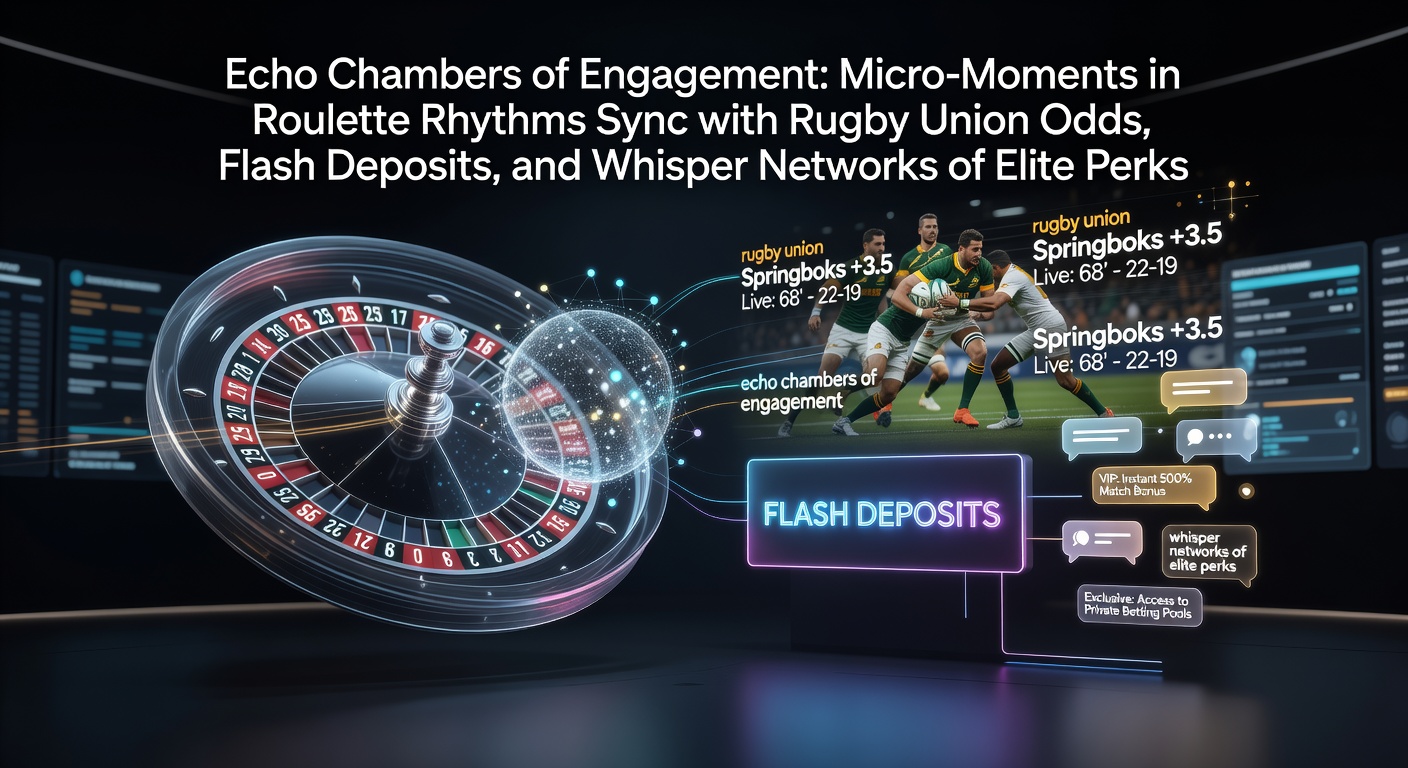 Dynamic graphic illustrating interconnected loops of roulette spins, rugby betting odds fluctuations, instant deposit icons, and subtle VIP perk networks in an online gaming interface