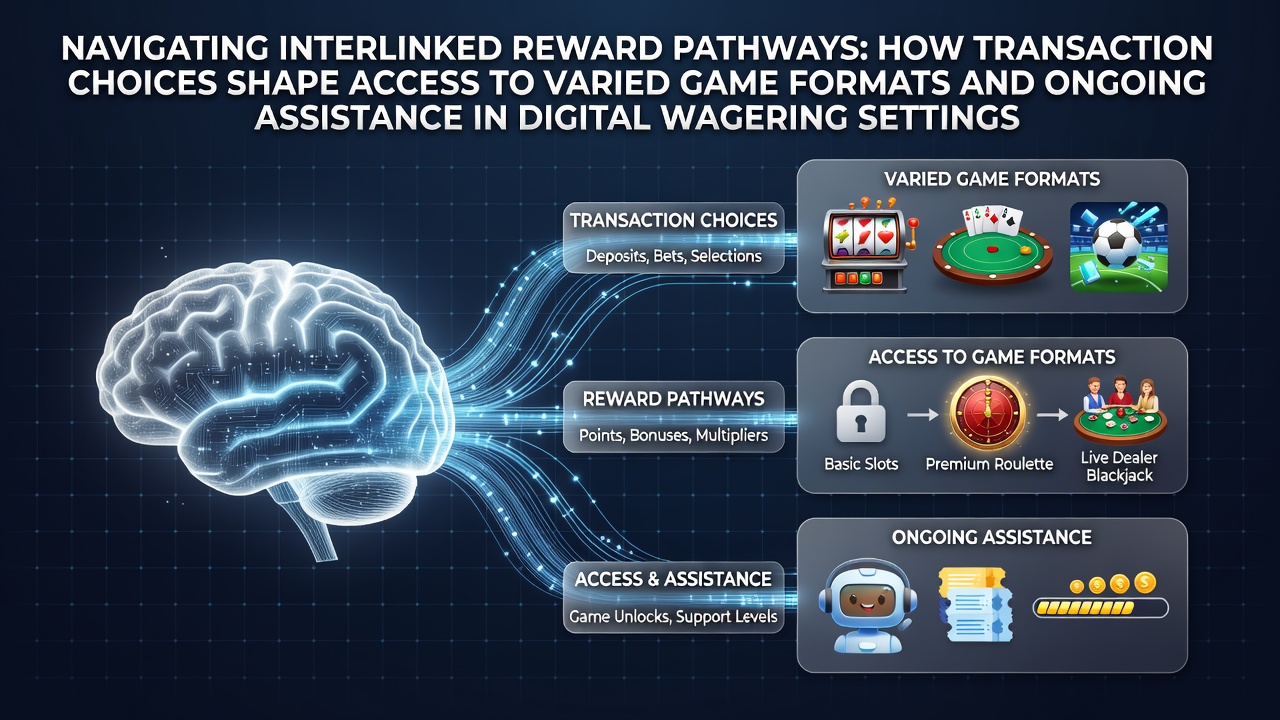 Digital payment interfaces connecting users to multiple online gaming options and support channels