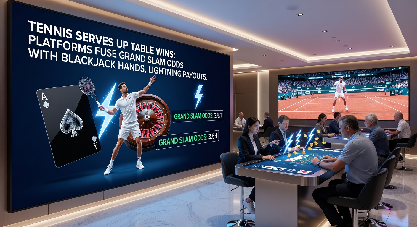 Escalating reward tiers displayed on a platform interface, showing tennis odds integrated with blackjack bonuses and VIP levels