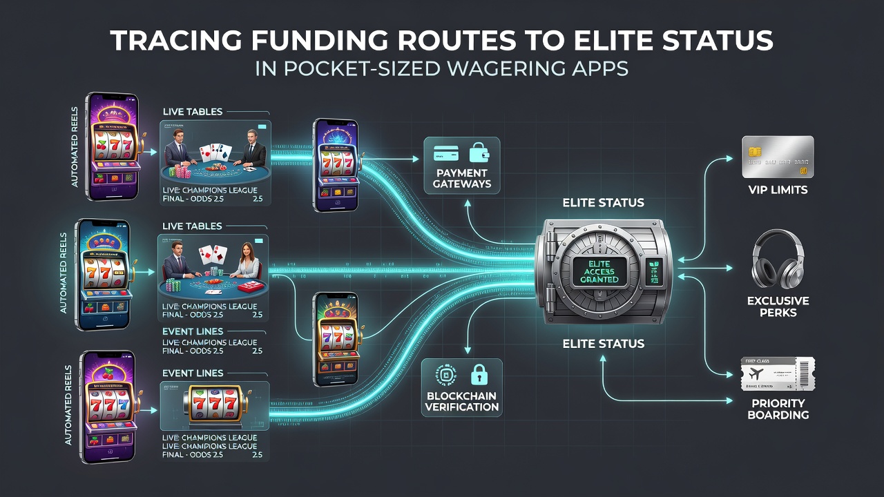 Mobile wagering app interface showing integrated slots, live dealer tables, and sports event lines with funding options highlighted