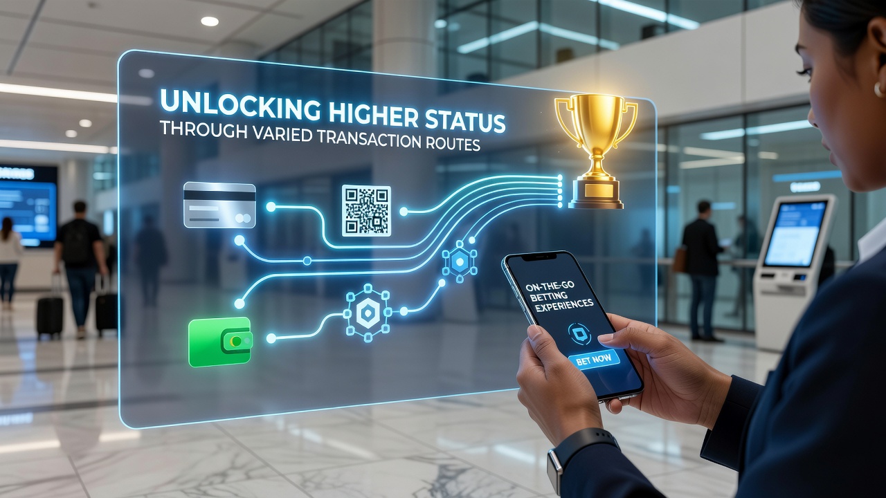Infographic illustrating different transaction routes leading to VIP tier progression in mobile betting apps